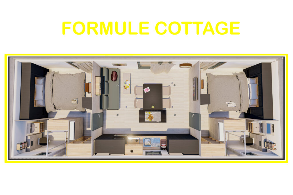 – FORMULA COTTAGE – 2 habitaciones con aire acondicionado + TV